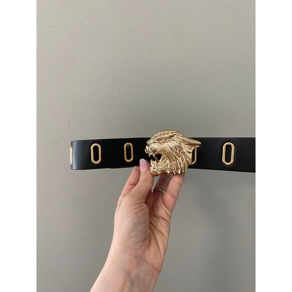 New Black Y2K Buckle with Gold and Wildcat Buckle OS - Picture 2 of 5